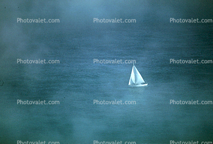 SF Bay Sailboat in the Fog, 1978, 1970s