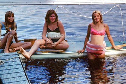 Girls, Water, Sailboat, 1960s