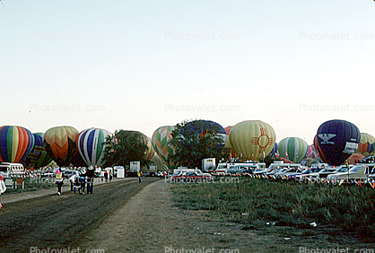 Cars, Parking, Road, Albuquerque International Balloon Fiesta, early morning