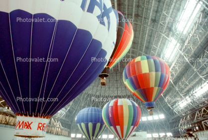 Hot Air Balloons inside the Dirigible Airship Hangar, Moffett Field