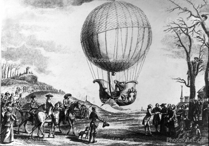 Montgolfier Brothers, Floating Balloon, airborne, historic