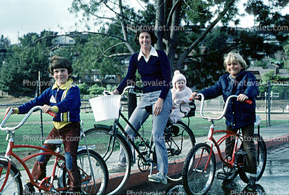 Family out on Bicycles, Tiburon, 1978