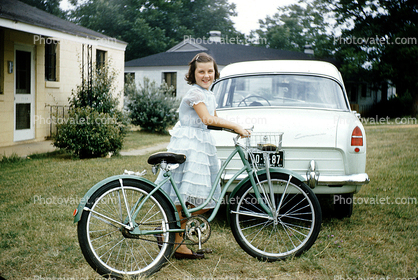 Smiling Girl with her Bicycle, 1950s
