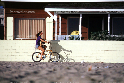Stingray Bike, Beach, Shadow, Woman, Girl, Barefoot, banana seat