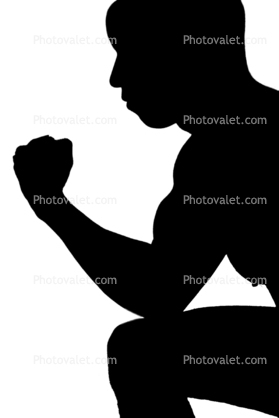 Muscular Guy silhouette, logo, shape
