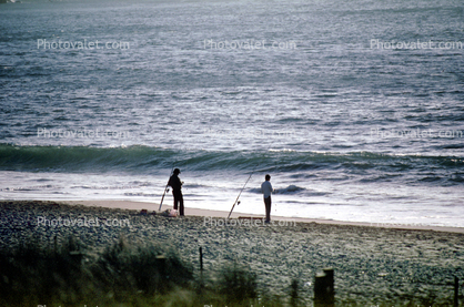 fishermen, man, rod & reel, sand, beach, Pacific Ocean
