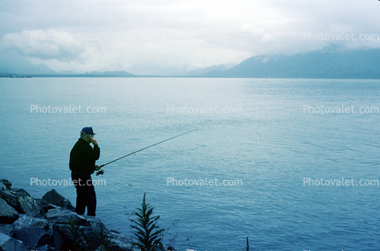 fisherman, lake, fishing pole, Valdez, Alaska