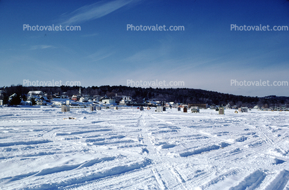 Ice Fishing, snow, cold winter, huts