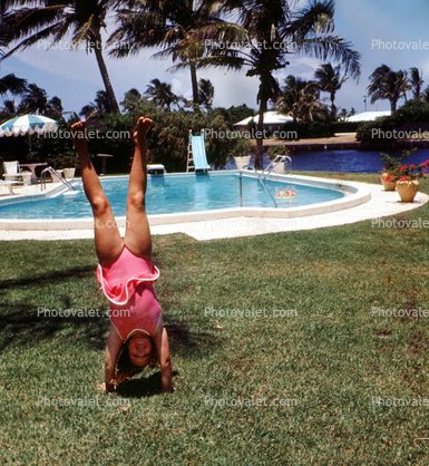 Handstand, Hand Stand, Swimming Pool, 1960s