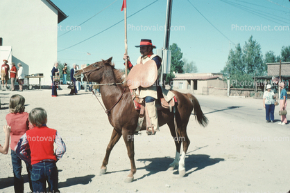 Horse rider, shield, St Ann Church, Tubac, Arizona