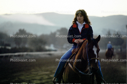 Lady and House, Early Morning Exercise, gallop