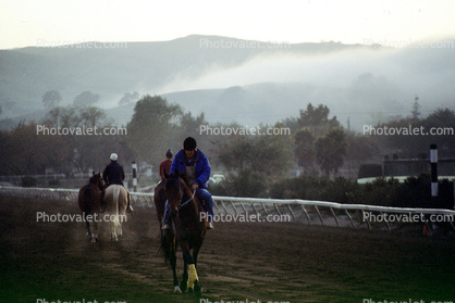 Lady and House, Early Morning Exercise, gallop