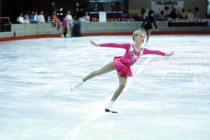 Woman, skating rink