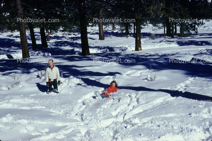 Man, Woman, Snow, Winter, 1950s
