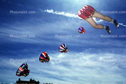 Soccer Player, clouds, Flying a Kite, sky