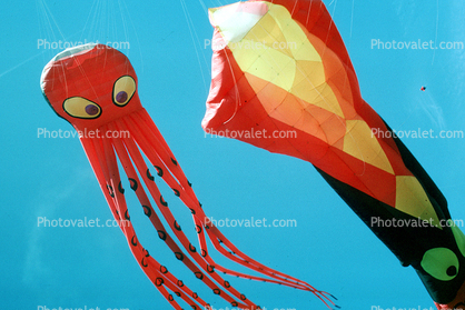 Octopus, clouds, eyes, crosseyed, Berkeley Kite Festival