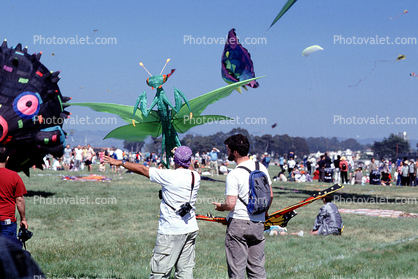 Grasshopper Kite, cricket, Puffer Fish, Opening Day, Crissy Field, Celebration, May 6, 2001