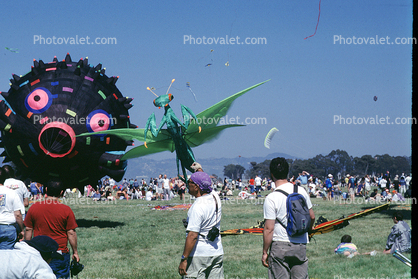 Grasshopper Kite, cricket, Puffer Fish, Opening Day, Crissy Field, Celebration, May 6, 2001