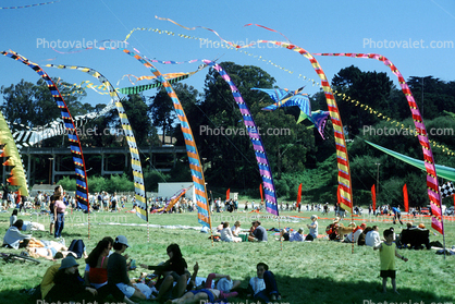 Strong Wind, Flags, People, Crowds, Field, Opening Day, Crissy Field, Celebration, May 6, 2001