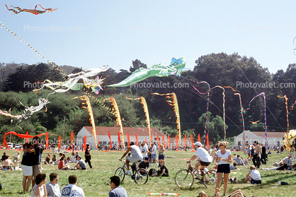 People, Crowds, Buildings, Wind, Windy, Buildings, Opening Day, Crissy Field, Celebration, May 6, 2001