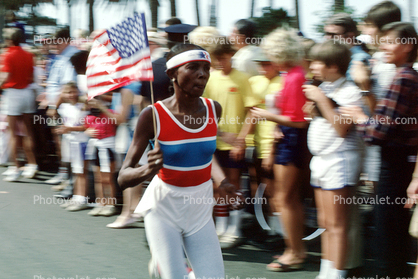 OJ Simpson carrying the Olympic Torch, Ocean Blvd