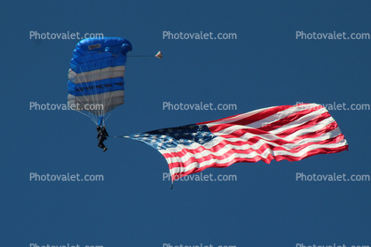 USA Flag, Ram Air Parachute, canopy, skydiving, diving