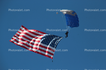 USA Flag, Ram Air Parachute, canopy, skydiving, diving