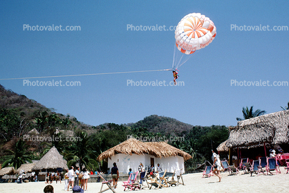Beach, Sand, Pacific Ocean, Parasailing, Parachute Canopy