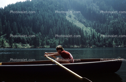 Rowboat, Boy, Male, Rowing, August 1968, 1960s