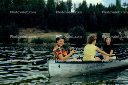 Ladies in a rowboat, woman, 1950s