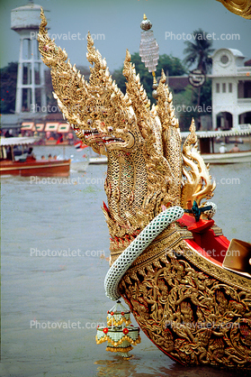 Gilded Gold, Dragon Boats, Bangkok, Thailand, Longboat
