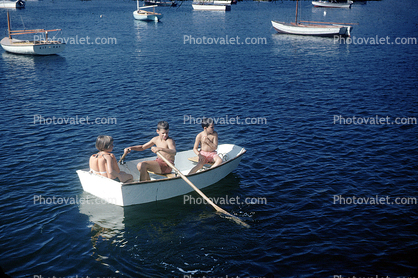 Rowboat, Kids, Oars, Cape Cod Massachusetts