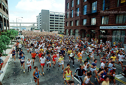 Starting Line, crowds, people, Bay to Breakers Race, 1978, 1970s