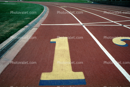 running track, number one, race track, stadium