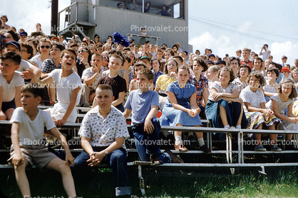 bleachers, boys, girls, crowds, spectators, 1960s