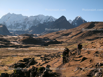 Hiking in the Valley, Andes Mountain Range, Backpack