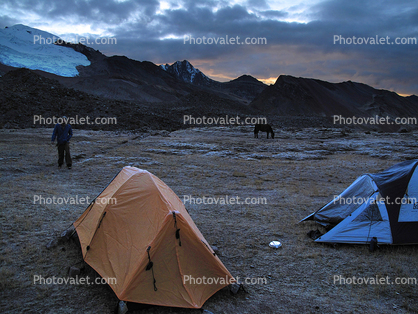 Tent in the Andes Mountains