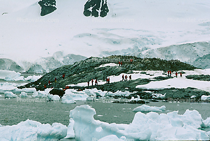 Hiking along a Giant Glacier and Icebergs in Antarctica