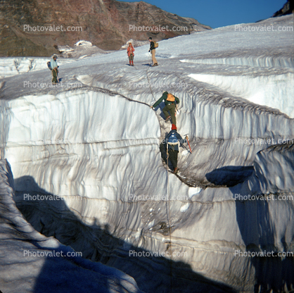 Ice Crevasse, Ice Climber, Snow