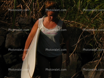 Woman Surfer, Surfer, Surfboard
