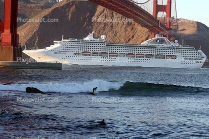 Fort Point, Surfing, Dawn Princess Cruise Ship