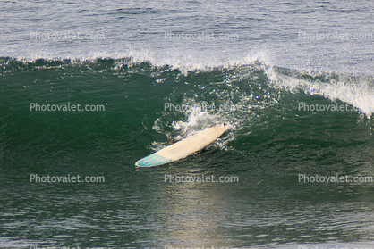 Lone Surfboard, Mavericks, California