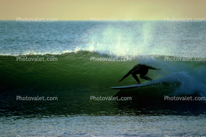 Wetsuit, Malibu Beach, Surfer, Surfboard, off-shore winds, 1970s