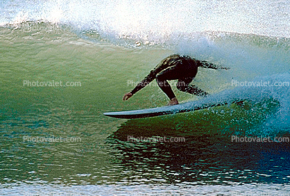 Wetsuit, Malibu Beach, Surfer, Surfboard, off-shore winds, 1970s
