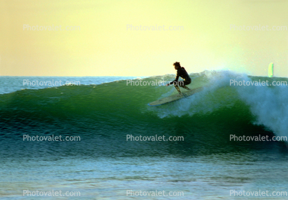 Topanga Beach, Wetsuit, Surfer, Surfboard, 1970s