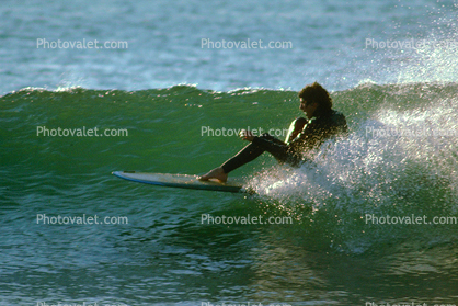 Topanga Beach, Wetsuit, Surfer, 1970s