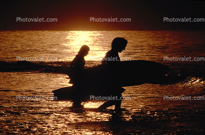 Topanga Beach, Surfer, Surfboard, 1970s