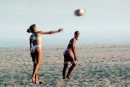 Volleyball, Playing, Beach, Ball