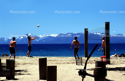 Kings Beach, Sand, Ball, Playing, North Lake Tahoe