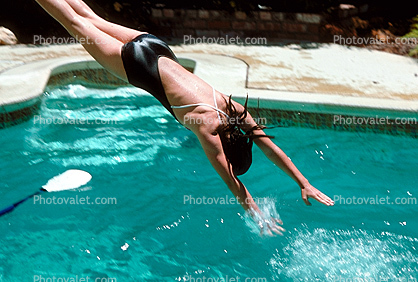 Diving Woman, Arms, Back, Pool